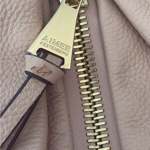Aimee Kestenberg Light Tan Leather Bag with Gold Accents